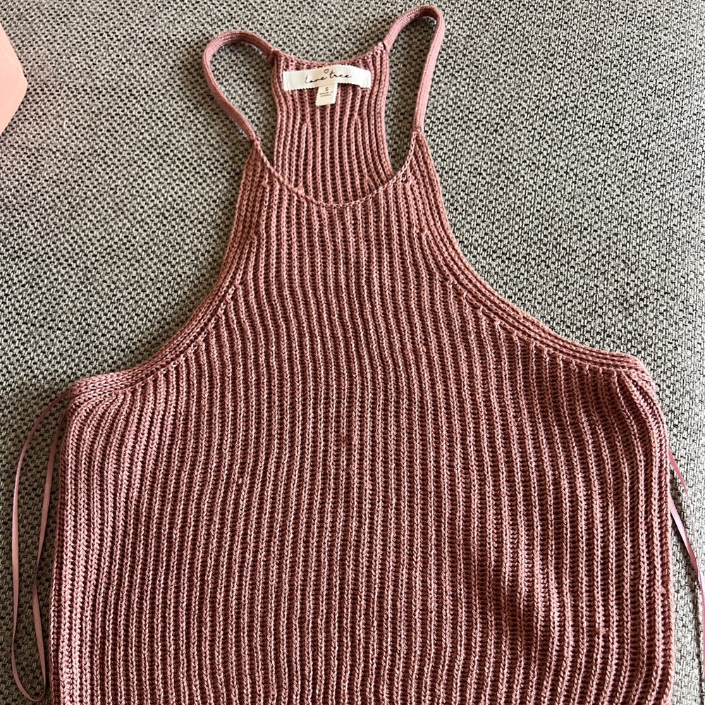Women's Pink Knit Tank Top